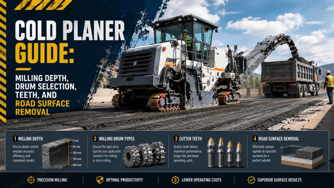 Cold Planer Guide: Milling Depth, Drum Selection, Teeth, and Road Surface Removal