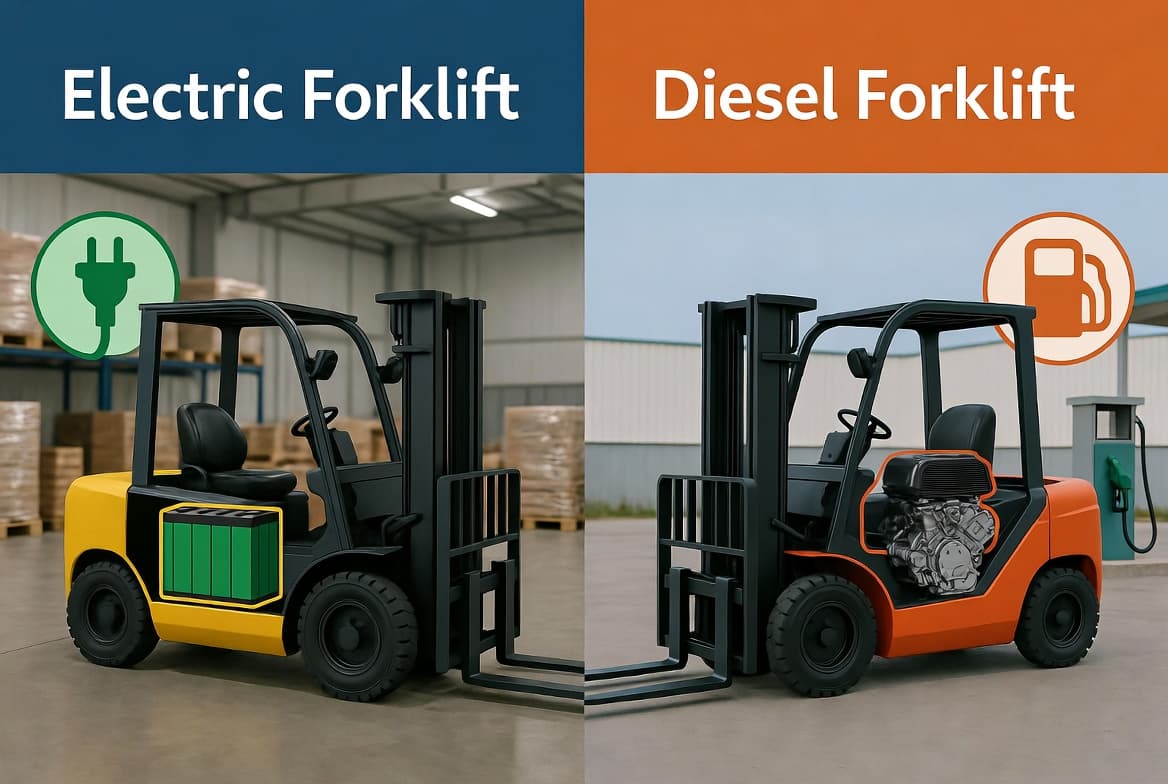 Electric Forklift versus Diesel Forklift