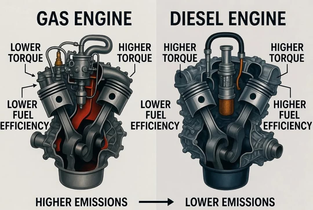Gas Engine versus Diesel Engine