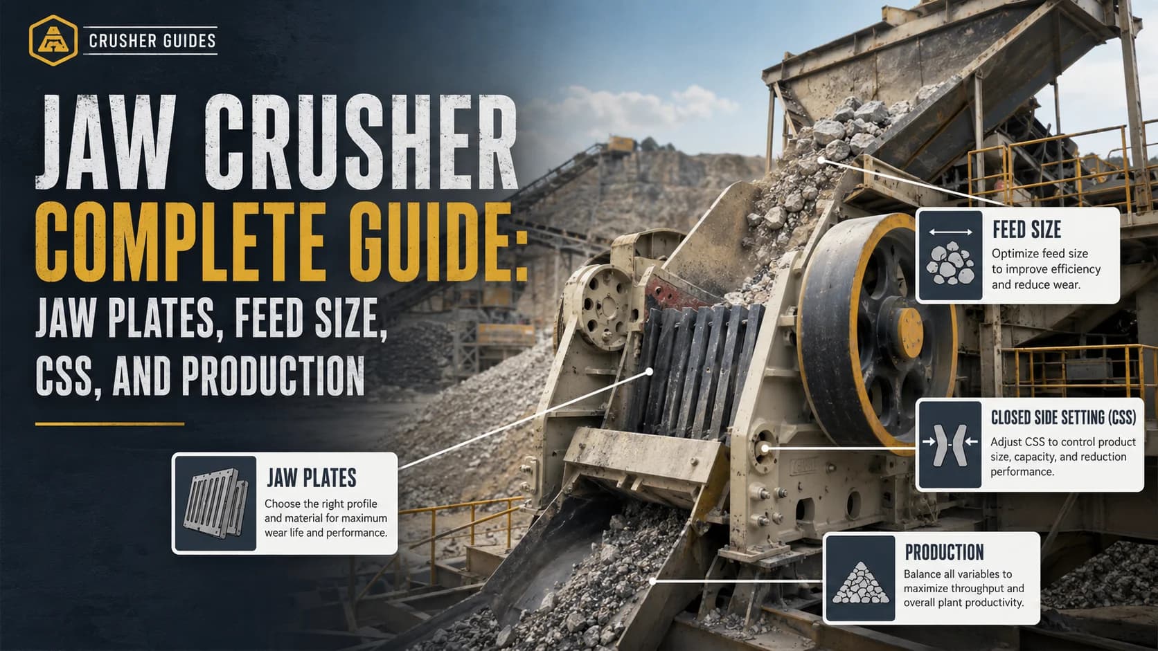 Jaw Crusher Complete Guide: Jaw Plates, Feed Size, CSS, and Production