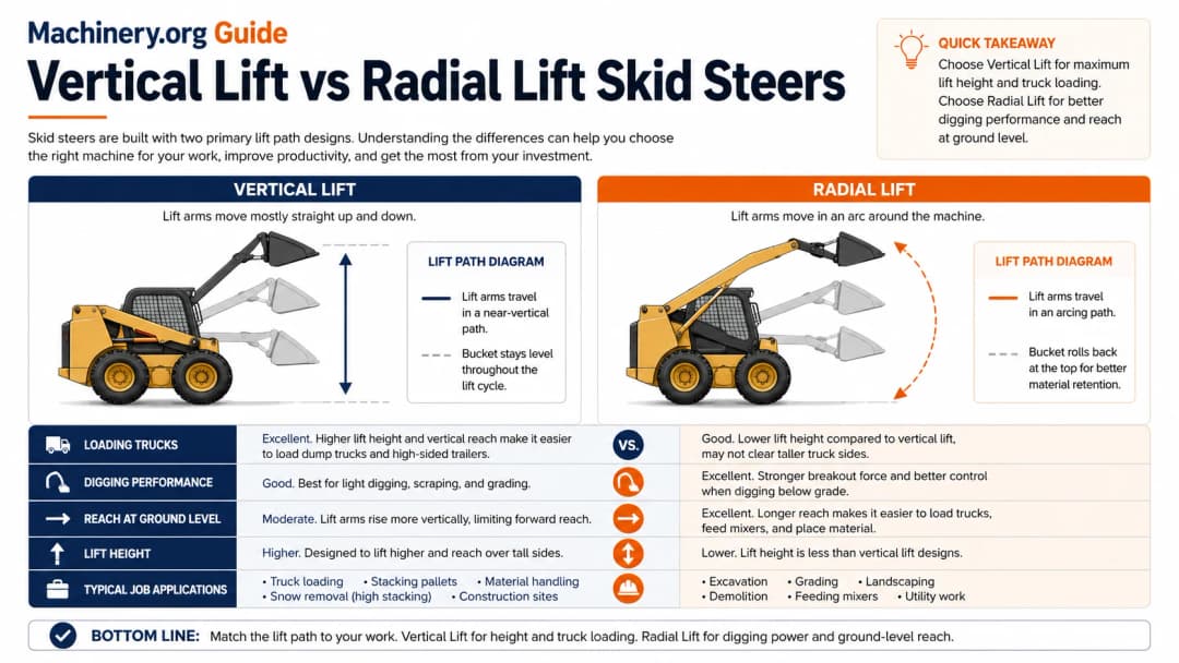 Vertical Lift vs Radial Lift Skid Steers