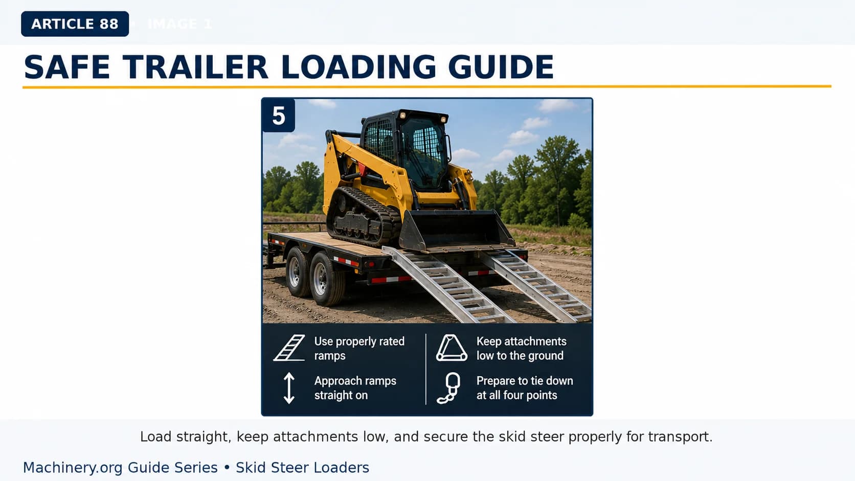 Safe Loading, Trailer Transport, and Pallet Fork Handling Guide