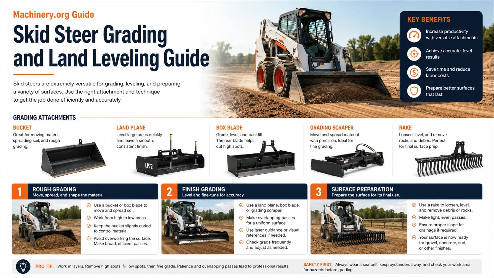 Skid Steer Grading and Land Leveling Guide