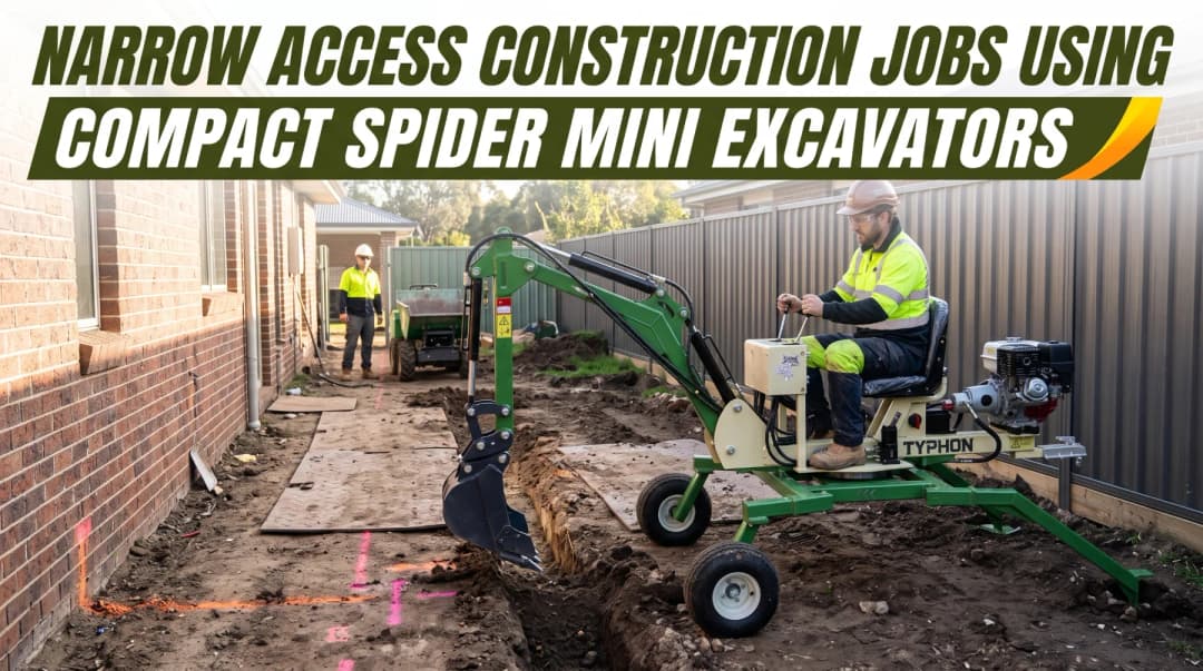 Narrow Access Construction Jobs Using Compact Spider Mini Excavators