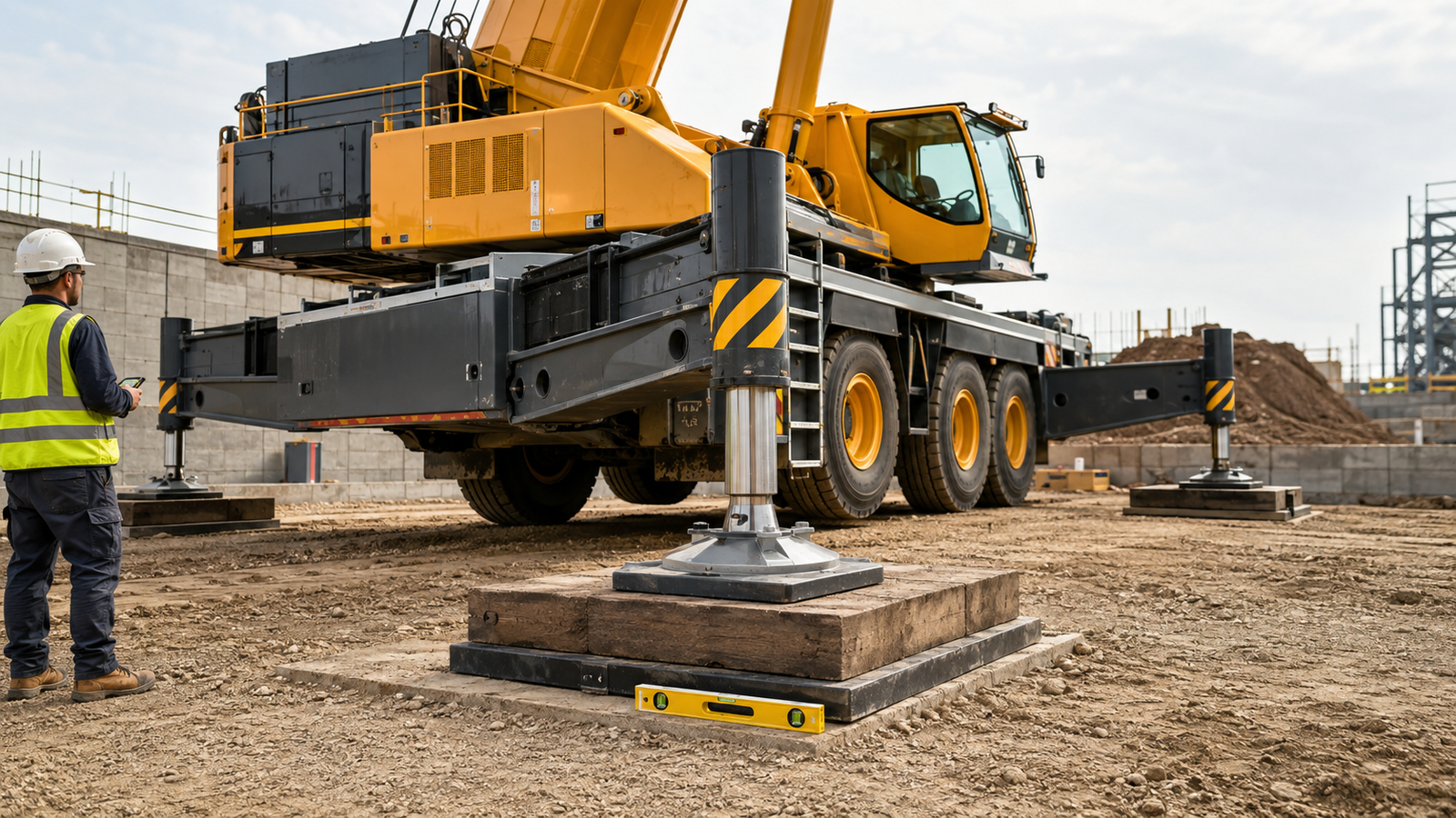 Illustration for Crane Outrigger Setup Guide: Ground Conditions, Pads, Leveling, and Stability