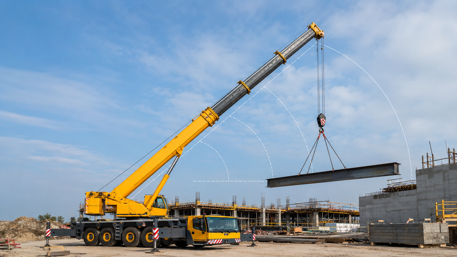 Illustration for Mobile Crane Load Chart Guide: Understanding Radius, Boom Length, and Lifting Capacity