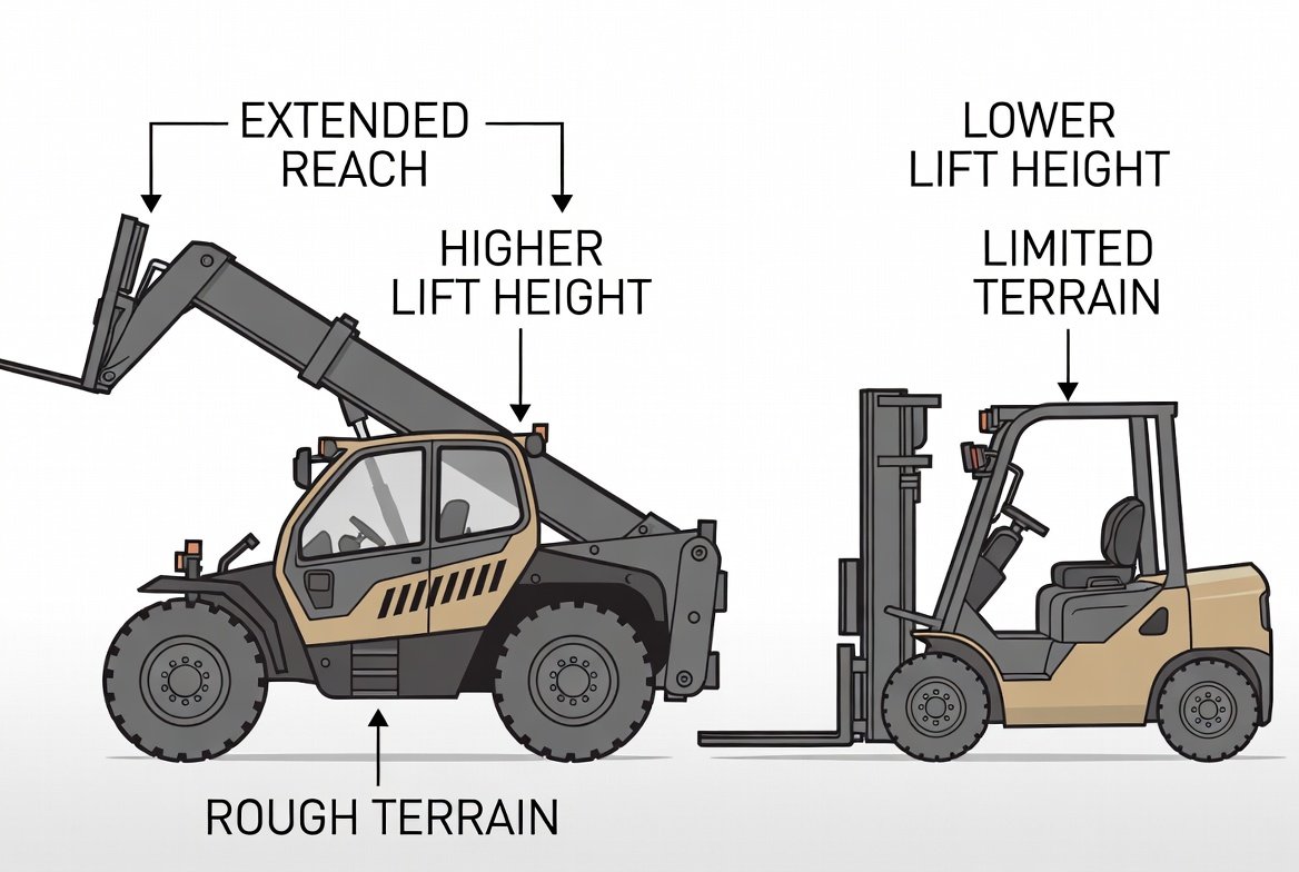 1. Telehandler versus Forklift 1. Telehandler versus Forklift